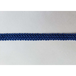 Upholstery braid, 9mm wide  in royal blue color, close up on the braid