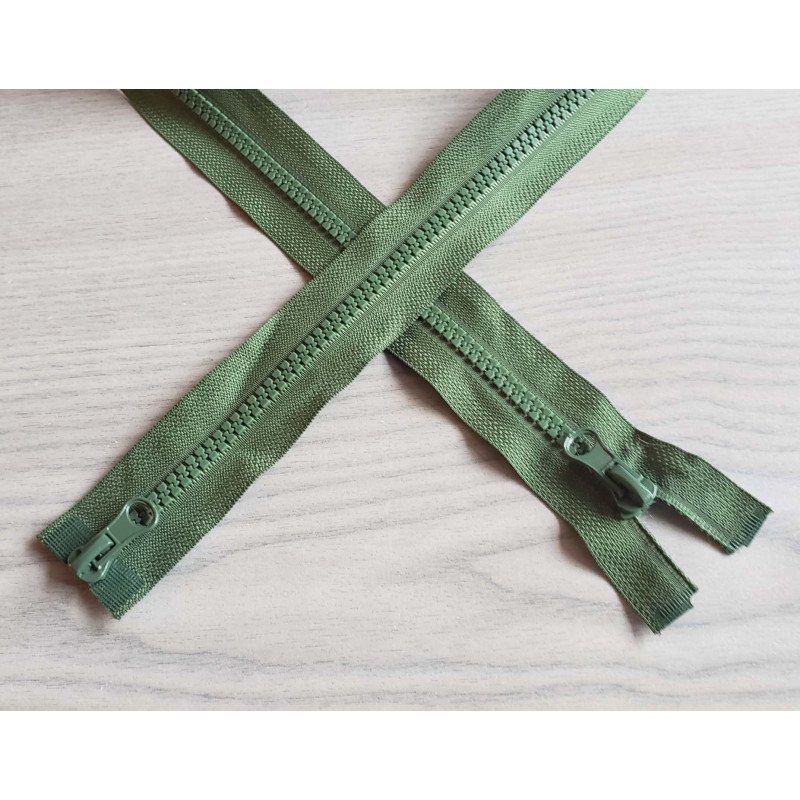 double slider chunky zip - fern green - 100cm