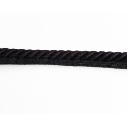 Upholstery piping cord 10mm - black color,on white background