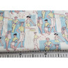 Medium-weight cotton fabric, retro fashion design with the ruler, to show the size of the pattern