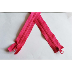 double slider zip - fuchsia pink color - chunky type - 90cm long