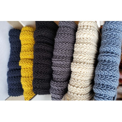 Scroll upholstery braid, 9mm wide , made of 100% cotton, set of 6 colors