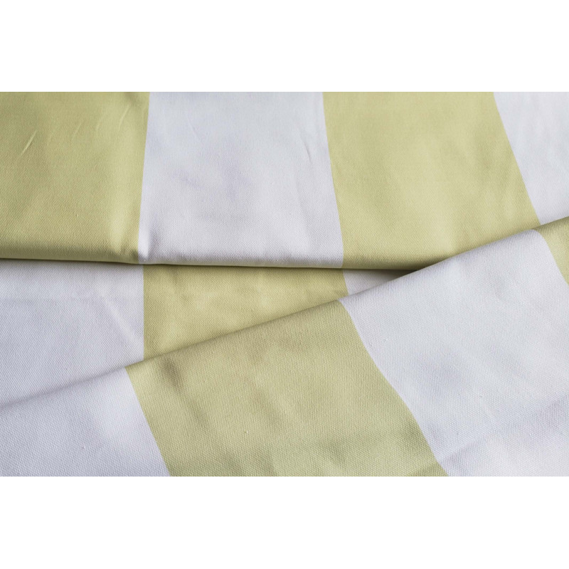 Extra wide stripes - light  yellow&white - 100% cotton