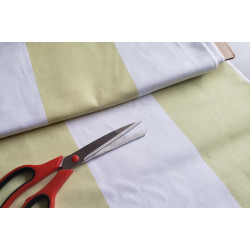 Extra wide stripes - light  yellow&white - 100% cotton, the capture with scissors