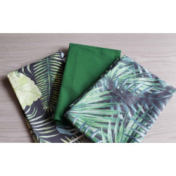 Cotton fabric remnants bundle -heavy panama - tropical prints