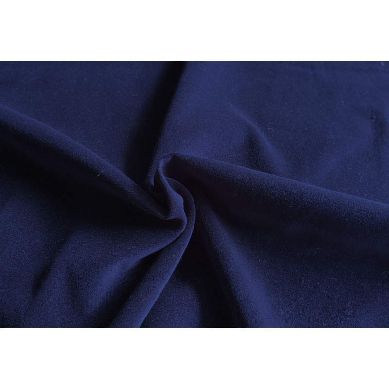 Soft velvet fabric - navy blue color 100% cotton, the capture with the twist