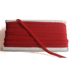 Upholstery braid, 9mm wide  in red color, full reel on the white background