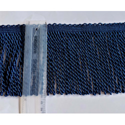 Thick bullion fringing - 125mm (5'') in navy color, with measuring tape