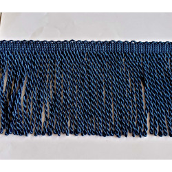 Thick bullion fringing - 125mm (5'') in navy color, close up on fringing