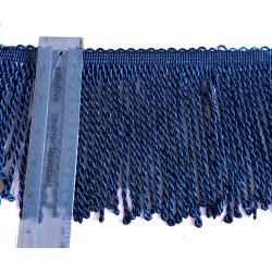 Thick bullion fringe - 150mm (6'') -  navy color, with measuring tape