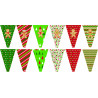 Christmas bunting panel- Gingerbread man, all flags on a white background