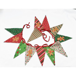 Christmas bunting panel- Gingerbread man, ready-made bunting placed on the white background