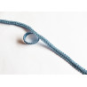 Upholstery braid, 9mm wide  in light blue color, close up on the braid