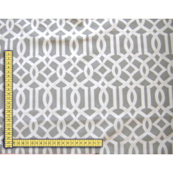 Imperial Trellis pattern  - Grey&White - 100% Cotton, medium weight cotton fabric, with the ruler