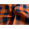 Brushed cotton fabric -  Buffalo check in orange&black color , the capture with the twist