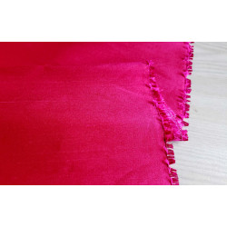 Two-tone Dupion silk fabric - fuchsia color, the capture of fabric with the fold across the image