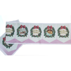 Christmas bunting panel- Christmas wreath, placed on the white background