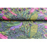 Peacock feathers fantasy- flock velvet fabric in purple and green colors, the capture of the fabric with the fold