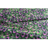 Peacock feathers green/fuchsia - flock velvet fabric in purple and green colors, the capture of the fabric with the fold