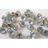 crystal glass buttons - pale blue - small