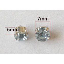 crystal glass buttons - intensive turquise - small