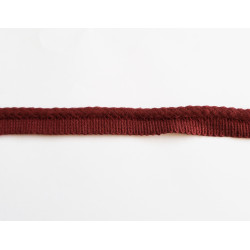 insertion cord with braided cord look, burgundy color, close-up capture on the white background