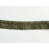 insertion cord with braided cord look, olive color, close-up capture on the white background