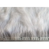 Luxury long pile faux fur fabric - ivory color with measuring tape