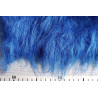 Luxury long pile faux fur fabric - royal blue color with measuring tape