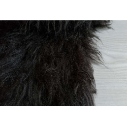 Long pile faux fur fabric - black