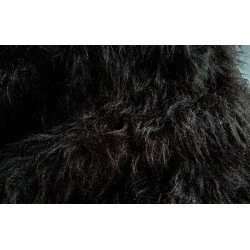 Long pile faux fur fabric - black