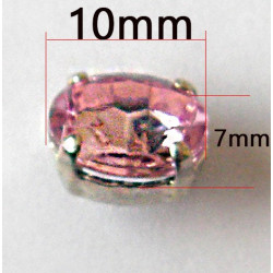 crystal glass buttons - pink - small