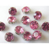 crystal glass buttons - fuchsia - medium