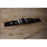 Leather & Metal Clasp- Black 