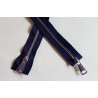 double slider nickel metal zip - dark navy - 90cm long on the white background