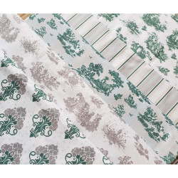 Toile de Jouy design - medium-weight cotton fabric, set of patterns