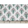 Vintage damask - grey and dark green color- medium-weight cotton fabric, the pattern  with measuring tape