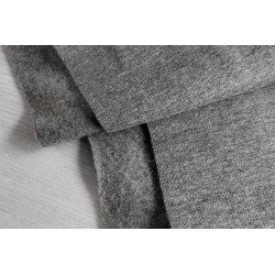Sweatshirt jersey fabric - dark blend  grey folded across the table