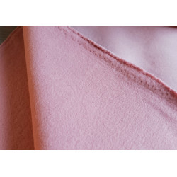 Sweatshirt jersey fabric - blush pink color, the photo shows both sides of the fabric