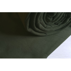 Sweatshirt jersey fabric - olive color, the photo shows the roll of the fabric