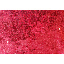 flexible sequin fabric- intense red color, close up on sequins