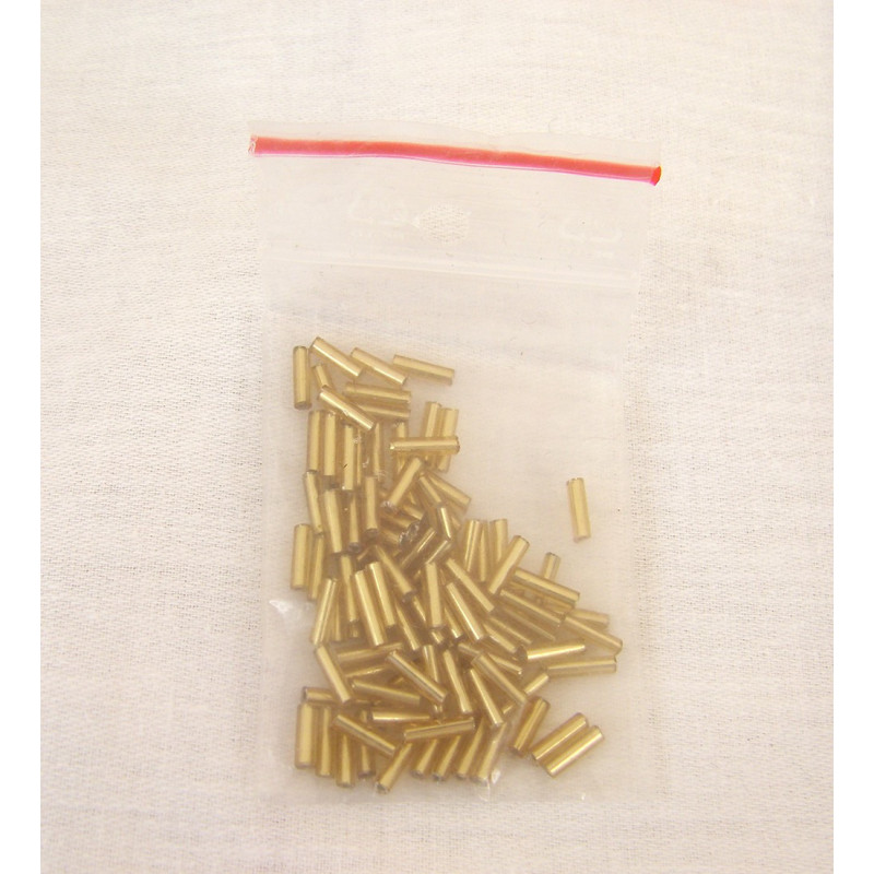   gold bugle beads - 7mm