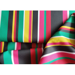 Outdoor water resistant  fabric - Mexican stripe - black