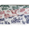 Set of 3 colorways of Countryside scenes Toile de Jouy, cotton canvas fabric, across the frame