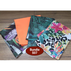 Outdoor fabric remnants bundle - 4 pieces- tropical designs