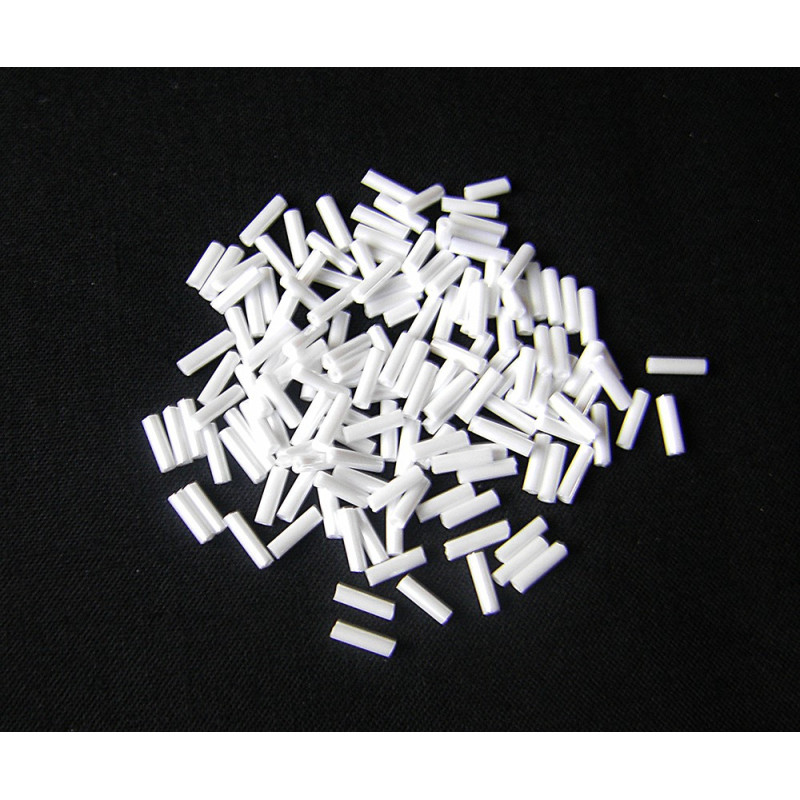  white  bugle beads - 7mm