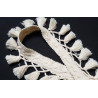 Cotton tassels- fringe - natural color, on a black background,