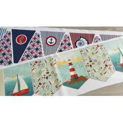 Outdoor fabric bunting panel , set of two designs, across the shot