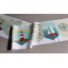 Outdoor fabric bunting panel - Retro Nautical - placed on the table with fold