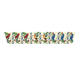 Outdoor fabric bunting panel - Vintage Parrots - all flags on white background